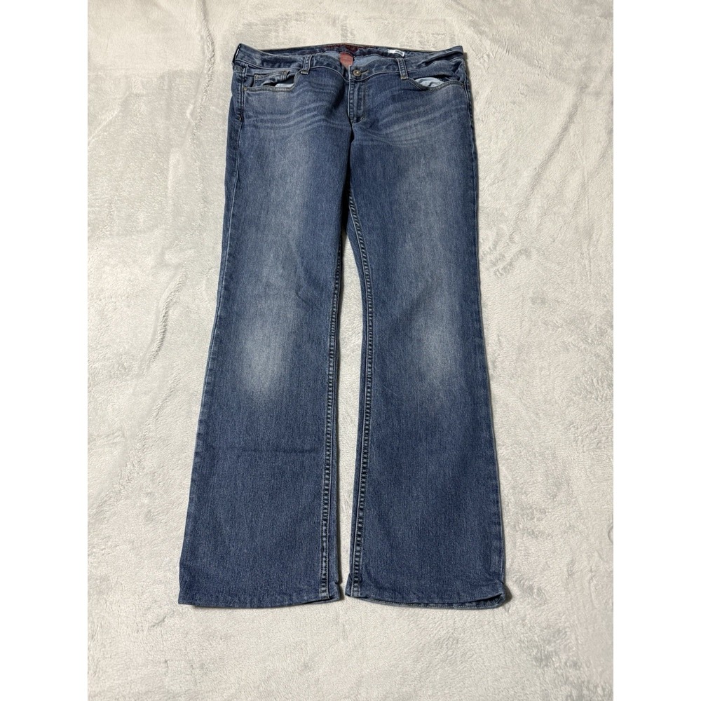 Arizona Jeans Womens 34x29.5 Blue Low Rise Bootcut Stretch Denim
